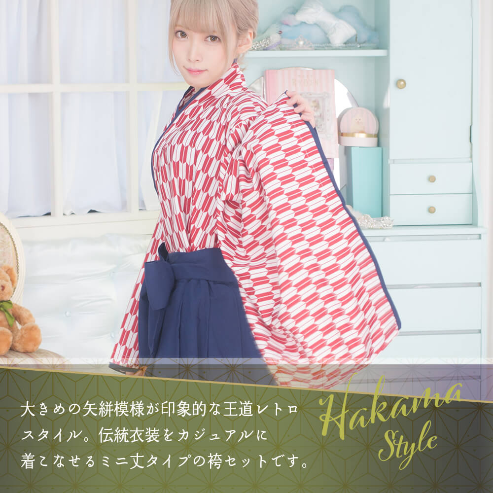 和装３点セット(羽織、袴風スカート、コルセット)